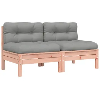 vidaXL Gartensofa ohne Armlehnen mit Kissen 2Stk. Massivholz Douglasie - Braun