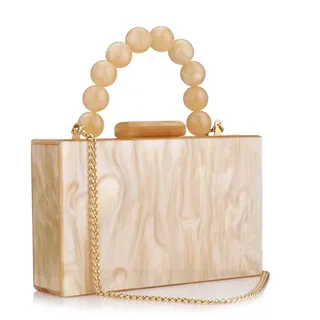 Buric Damen Acryl Clutch Geldbörse Leopardenmuster Abendtasche Kette Formelle Handtasche Party Braut Hochzeit Clutch Geldbörse für Frauen, aprikose, Einheitsgröße