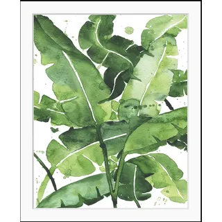 queence Bild "Heidi" Blätter  Kunst  Pflanzen  Pflanzenbilder HD Premium Poster-Druck inkl. Holzrahmen, farbe rahmen: schwarz, farbe bild(er): grün