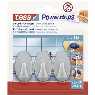 Tesa Garderobenhaken Tesa Oval Silber