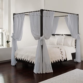 Royale Home Canopy Bed Curtain Betthimmel-Vorhang-Set, Polyester, GRAU, 45" W x 96" L (Pack of 1)