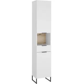 BASIC by Balculina Denver Hochschrank 38 x 195 cm Weiß Holz