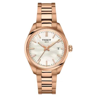 Tissot PR 100 34mm Roségold Weiß Damenuhr - Gold