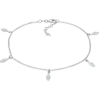 Elli Fußschmuck Damen Fußkettchen Feder Anhänger im Boho Trend | 925 Sterling Silber