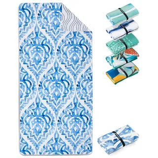 Fit-Flip Strandtuch XXL - Mikrofaser Badetuch - Strandtücher leicht und schnelltrocknend - 100% recyceltes Mikrofaser Handtuch - Strandhandtuch zum Baden (Boho 200x90cm)