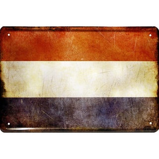 WOGEKA ART Retro Blechschild - Niederlande The Netherlands Holland Fahne Flagge - witziger Spruch als Geschenk-Idee Geburtstag Weihnachten Deko 20x30 cm Vintage-Design Metall 1490