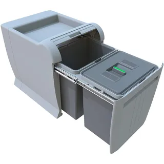 ELLETIPI City PTA 4045b Mülleimer Mülltrennung, ausziehbar für Base, grau, 35 x 47 x 44 cm