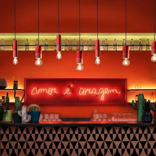 Ferroluce Hängeleuchte Pi 18cm Blau-Gemustert Rund