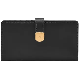 Fossil Lennox Leder oder Polyester Geldbörse für Damen Mitternachtsschwarz 17.15 cm L x 1.91 cm W x 8.89 cm H