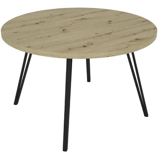 byLIVING Esstisch Marta Breite 120 cm, Artisan Eiche (Eiche-Optik)/schwarz