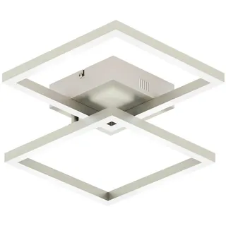 Tint Led-Deckenleuchte , Silberfarben , Metall , 44x7.8x44 cm , Farbwechsler, schwenkbar, ZigBee-Technologie, Smartphone-Steuerung, drehbar , Lampen & Leuchten, Innenbeleuchtung, Smart-Home-Lampen, Smart Home Deckenleuchten