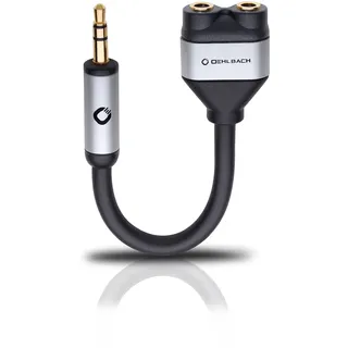 Oehlbach i-Connect J-AD Klinke Audio Y-Adapter [1x Klinkenstecker 3.5 mm - 2x Klinkenbuchse 3,5 mm Klinke Schwarz