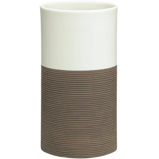 Sealskin Becher Doppio, Zahnputzbecher aus natürlichem Porzellan, Farbe: Braun, handbemalt