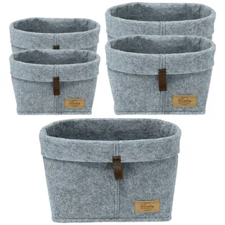 Wenko Aufbewahrungskorb Feli 30 x 19 x 18 cm 18-tlg. grau