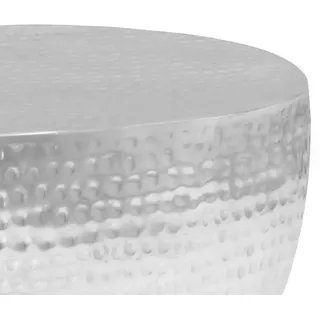 vidaXL Couchtisch Silber gehämmert 100 x 50 x 28 cm Aluminium