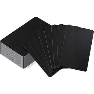 Visitenkarten Metall, Aluminiumlegierung24 Stück mattschwarze Metall Visitenkarten Aluminium blanko Visitenkarten lasergravierte Visitenkarten für Bürokunden DIY Geschenkkarten (0,45 mm dick)