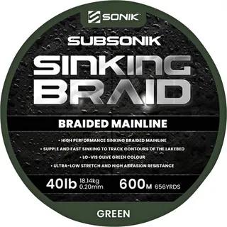 Sonik Subsonik sinking Braid, 40lb 600m 0,20