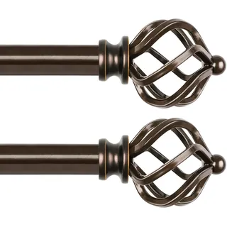 KAMANINA Bronze Gardinenstange Ausziehbar 80-148 cm, 2 Stück Vorhangstange