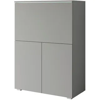 P & B Sekretär , Grau , Kunststoff , rechteckig , 90x125.1x42 cm , Fsc , Stauraum , Büromöbel, Schreibtische, Sekretäre