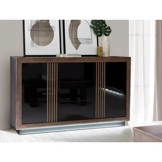 Forte Savona 162,7 x 98,2 x 42,3 cm Schwarz Hochglanz/Mud Eiche