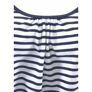 Oversize-Tankini-Top VENICE BEACH "Summer", Damen, Gr. 46, N-Gr, blau (weiß, marine, gestreift), Polyamid, Xtra Life LYCRA, gestreift, Bikini-Oberteile Oversize-Tankini-Top, mit verstellbaren Trägern