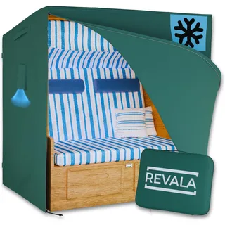 REVALA® Strandkorb Schutzhülle Winterfest | Abdeckung Strandkorb 2 sitzer | Strandkorbhülle 155 x 90 x 160 | UV-beständige Hülle Strandkorb XXL wasserdicht aus 600D Oxford | Inkl. Aufbewahrungstasche
