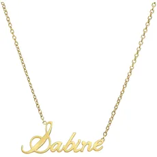 ANDANTE Premium Collection - Namenskette Sabine 14K Gold Edelstahl Halskette Personalisierte Kette mit Namen - längenverstellbar 43 cm - 48 cm