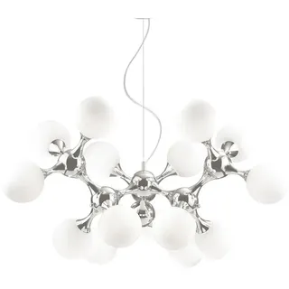 Ideal Lux Pendelleuchte Nodi Alu, Eisen, Stahl & Metall Weiß, Silber Weiß / Chrom