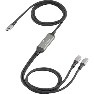 Renkforce USB-C® Y-Kabel USB 2.0 USB-C® Stecker Schwarz RF-6721084