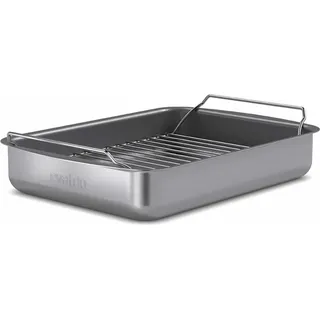 Eva Solo Bräter Professionell mit Rost, Aluminium, Edelstahl, Keramische Slip-Let-Antihaftbeschichtung, Grey, 30 x 22 cm, 202035 - Grau