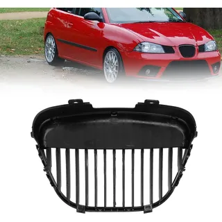 Vorderer Zentralgrill ohne Emblem, Schwarz 6L0853651D Stoßstangen-Mittelgrillabdeckung Ersatz für Seat Ibiza Cordoba 6L 2002 bis 2009