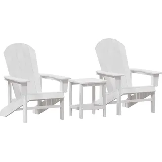 Garten Lounge Möbel 3 pcs Weiß 38 x 38 x 46cm Polyethylen - Weiß
