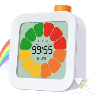 EooCoo Visueller Timer für Kinder Digital, 99-Minuten Countdown Eieruhr mit Leise-Alarm, Min/Sek Schalter, Schreibtisch Kinders Zeitmana Gement Tools, Pomodoro Time für Küche/Schule/Klassenzimmer/ADHS