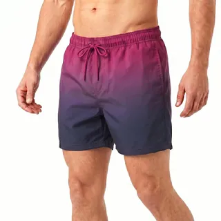 RIPT Herren Badeshorts Schnell Trocknend – Badehose mit Mesh Innenfutter, UV50 Sonnenschutz, Kordelzug Boardshorts für Strand Schwimmen Urlaub Sommer (Rosa Dip Dye, XXL)