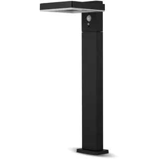 REV Solarlampe für außen SQUARE - Aluminium Wegeleuchte mit Bewegungsmelder & Dämmerungssensor, 5W, 230lm, 4000K, IP44, Li-io Akku 2200mAh austauschbar