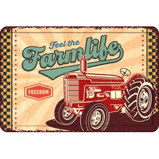 Plenty Gifts metallschild personalisiert - Farmlife - dekoratives Metallschild im Landhaus Stil - 21x29,7cm