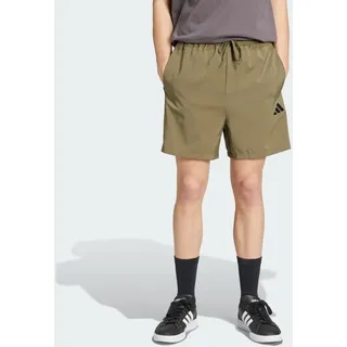 adidas Men's Essential Three Stripes Chelsea Base Short, Olive Strata/Black, XL