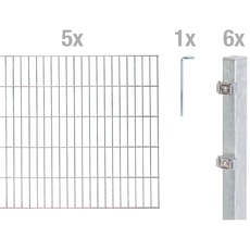 Bild Doppelstabmattenzaun Set 5 Matten 1,4 x 10 m feuerverzinkt