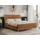 MKS Boxspringbett 200x200 mit 2 Bettkästen Matratze und Topper Polsterbett 200x200 Bett 200x200 MILEN 200x200 cm Orange Struktur H4 Orange