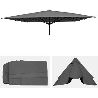 Ersatz-Bezug für Gastronomie Sonnenschirm HWC-D20, Sonnenschirmbezug Ersatzbezug, 5x5m (Ø7,2m) Polyester anthrazit - Schwarz