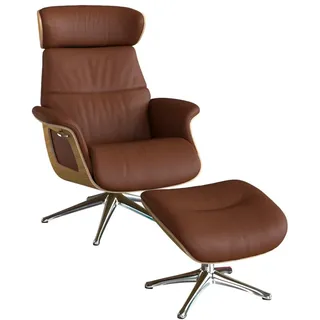 flexlux Relaxsessel Clement 83 x 112 x 125 cm Braun mit Kopfteil