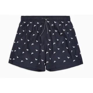 EMPORIO ARMANI Herren MID Boxer Badehose, Armani BLU/White, L