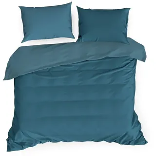 Eurofirany Bettwäschegarnitur Bettwäsche NOVA3 türkis 160x200 cm 3 TLG SET: mit 2 Kissenbezüge 70x80 cm - Türkis