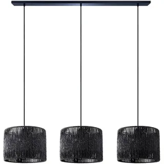 Paco Home Boniat 1-flg. Ø 27 cm Rattan schwarz