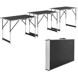 Juskys Campingtisch 3er Set Grau/Schwarz