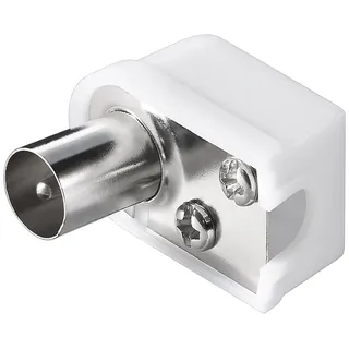 goobay Koax-Winkelstecker mit Schraubbefestigung, slim (Antennenkabel), Antennenkabel
