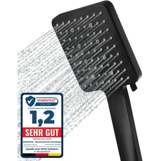 Newentor Duschkopf Regendusche [TESTSIEGER], Handbrause Duschkopf Gross, Wassersparender Duschkopf Hochdruck, Duschkopf XXL mit 6 Strahlarten (Duschkopf ohne Schlauch)