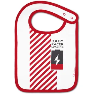 Audi Collection 3202200700 Lätzchen (2 Stück) Baby Racer Loading Rennfahreranzug, weiß/rot, Einheitsgröße