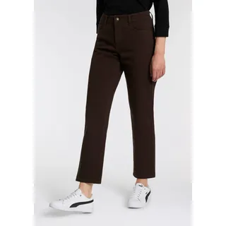 Bequeme Jeans MAC "Stella", Damen, Gr. 38, Länge 32, braun (deep braun ppt), Denim/Jeans, Obermaterial: 95% Baumwolle, 3% Polyester, 2% Elasthan, comfort fit knöchellang, Jeans Bequeme Jeans, Gerader Beinverlauf