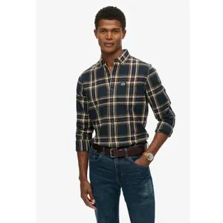 Superdry für Herren. M4011047A Holzfällerhemd navy (XL), Lässig, Baumwolle, Langarm, Marine